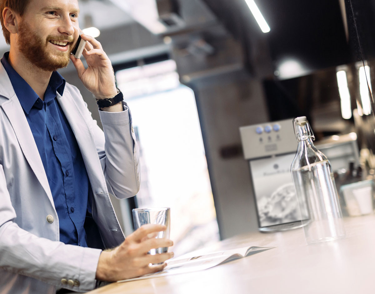 W & S Tischwasserspender SPRING PROFESSIONAL OFFICE LIGHT 2.0 GLASPERLENGESTRAHLT