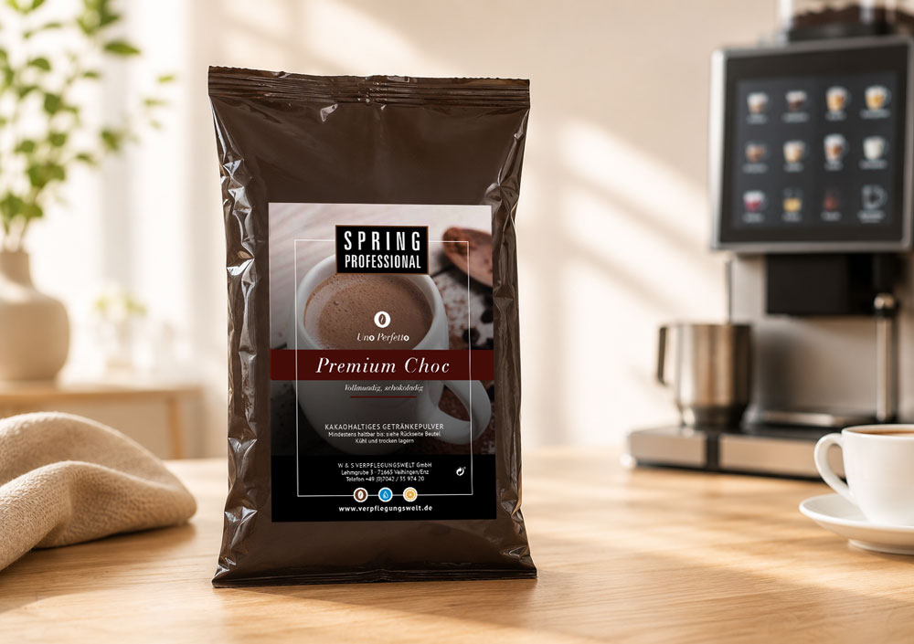 PREMIUM CHOC – Vollmundiger Kakao für cremige Trinkschokolade und schokoladige Kaffeespezialitäten. PREMIUM CHOC - Vollmundiger Kakao für cremige Trinkschokolade und schokoladige Kaffeespezialitäten.