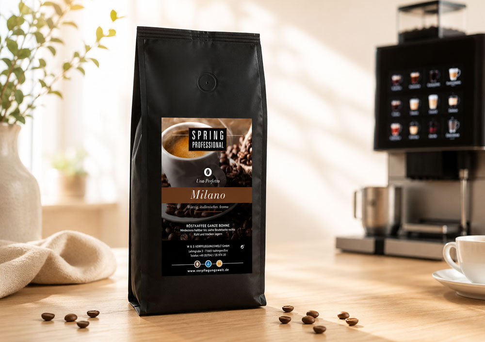 W & S MILANO – Ausgewogene Premium-Kaffeebohnen mit harmonischem Aroma und feinen Röstaromen. W & S MILANO - Ausgewogene Premium-Kaffeebohnen mit harmonischem Aroma und feinen Röstaromen.