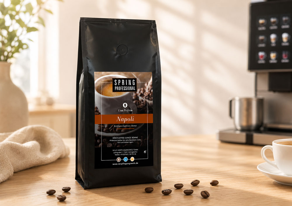 W & S NAPOLI – Kräftiger Espressogenuss mit typisch italienischem Charakter. W & S NAPOLI - Kräftiger Espressogenuss mit typisch italienischem Charakter.
