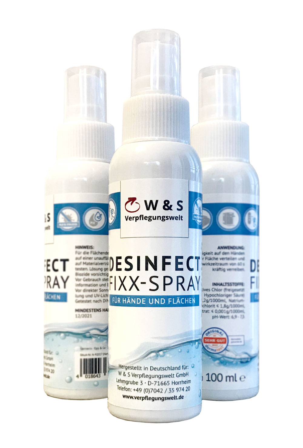 Alkoholfreie Flächendesinfektion für Wasserspender - W & S DESINFECT-FIXX-SPRAY